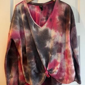 Wild Fable Pink and Purple tie dye waffle knit